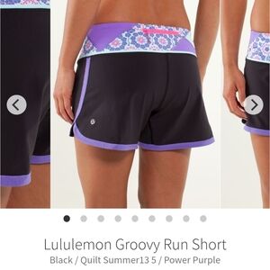 Lululemon Groovy Run Short in Black/Purple EUC